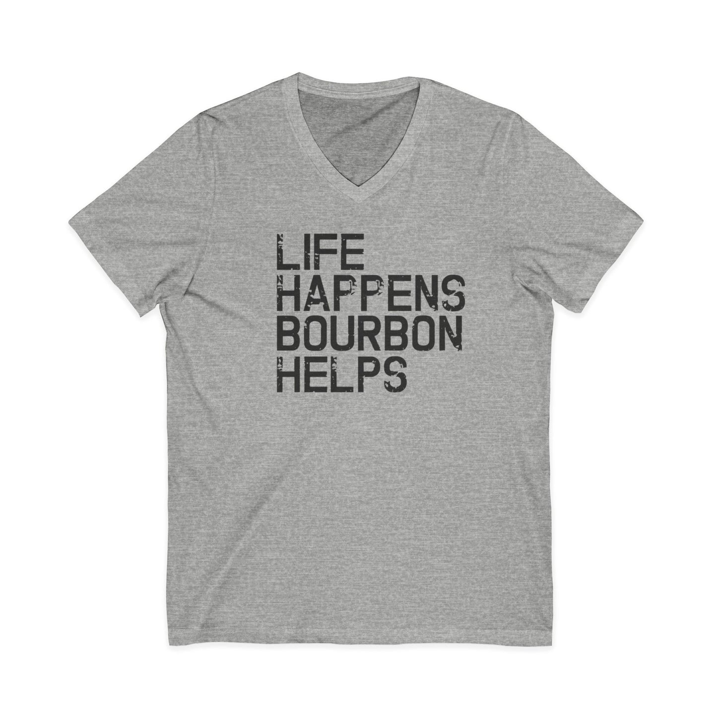 Unisex V-Neck Tee - Bourbon Quote Shirt