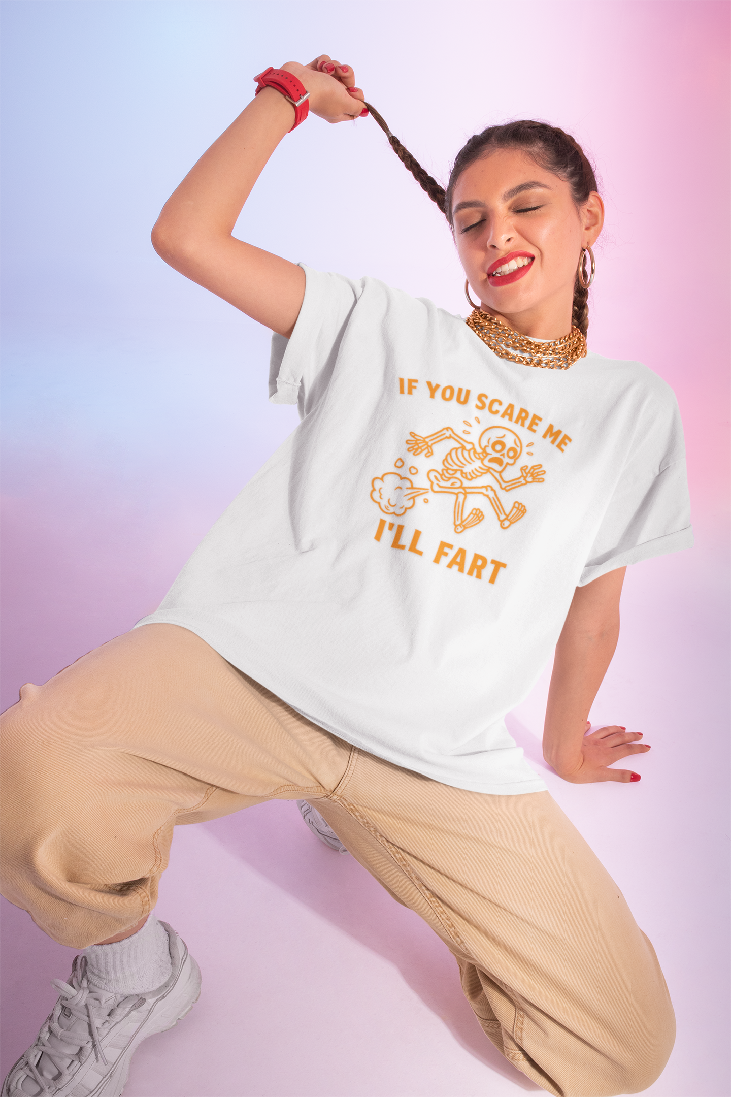 If you scare me I’ll fart! Funny Halloween Shirt