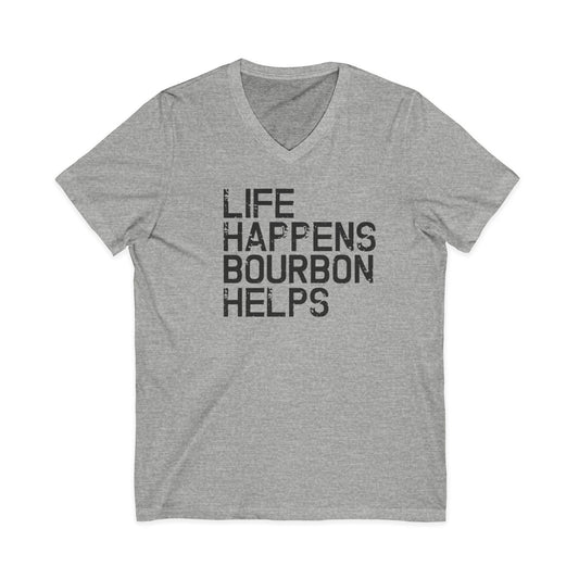 Unisex V-Neck Tee - Bourbon Quote Shirt