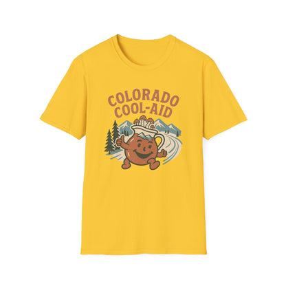 Colorado Cool-Aid Unisex Softstyle T-Shirt, Fun Summer Tee, Retro Style, Gift for Friends, Casual Wear, Colorado Culture