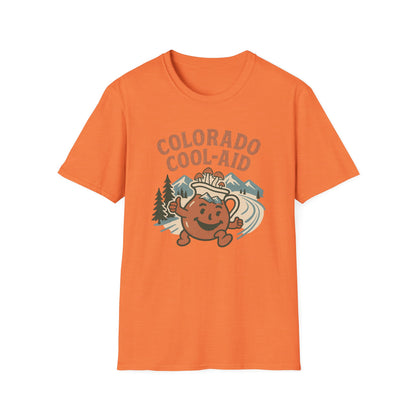 Colorado Cool-Aid Unisex Softstyle T-Shirt, Fun Summer Tee, Retro Style, Gift for Friends, Casual Wear, Colorado Culture