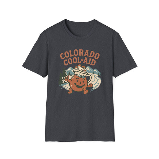Colorado Cool-Aid Unisex Softstyle T-Shirt, Fun Summer Tee, Retro Style, Gift for Friends, Casual Wear, Colorado Culture