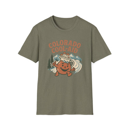 Colorado Cool-Aid Unisex Softstyle T-Shirt, Fun Summer Tee, Retro Style, Gift for Friends, Casual Wear, Colorado Culture